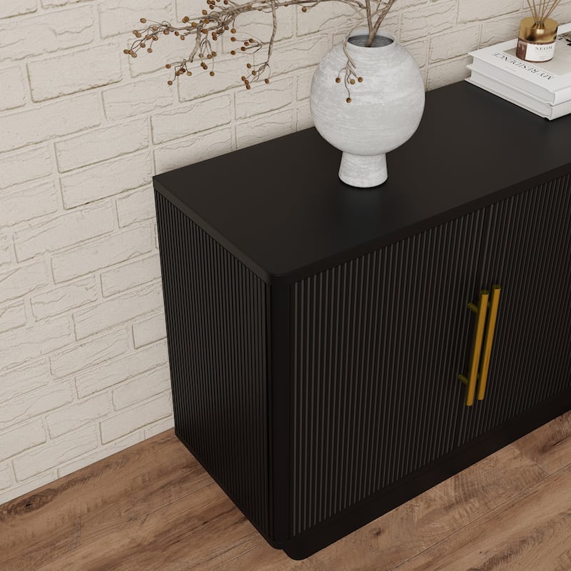 70"W Modern Fluted TV Stand for TV up to 78" with Storage