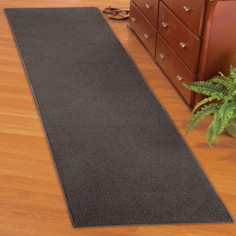 Extra Long and Extra Wide Skid-Resistant Runner Rug - Charcoal - 28" x 60"