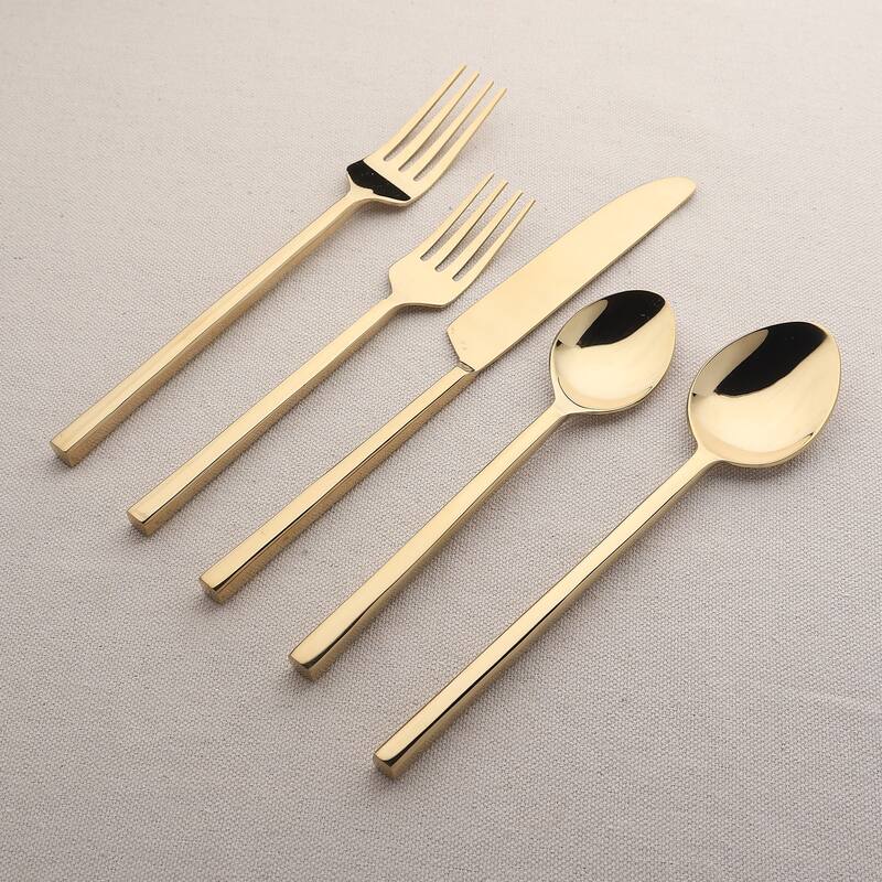 Jason Gold PVD 5 Pc. Flatware Set - Gold - Service for 4