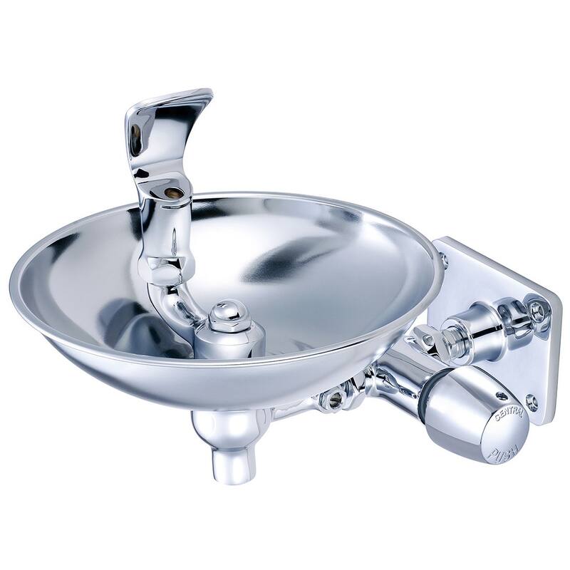 Pioneer Faucets Central Brass Push Button Bubbler with Brass Round - Polished Chrome