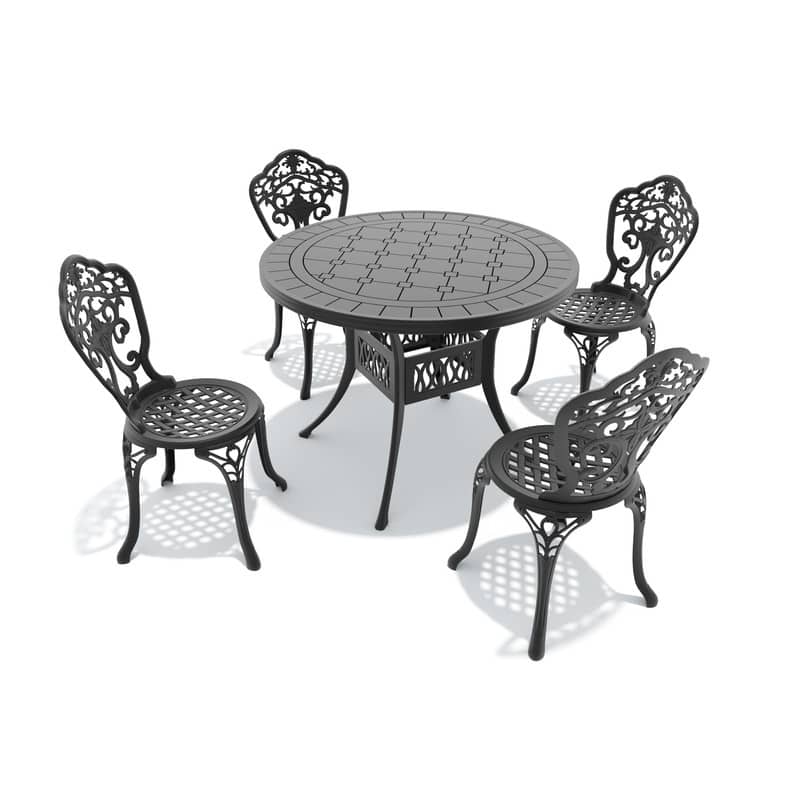 Traditions 5-Piece Patio Outdoor Dining Set with 4 Dining Chairs and Round Dining Table, Rust Free