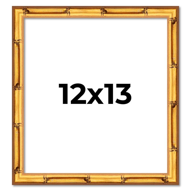 12x13 Frame Gold Bamboo Solid Wood Picture Frame | 1 Inch Moulding