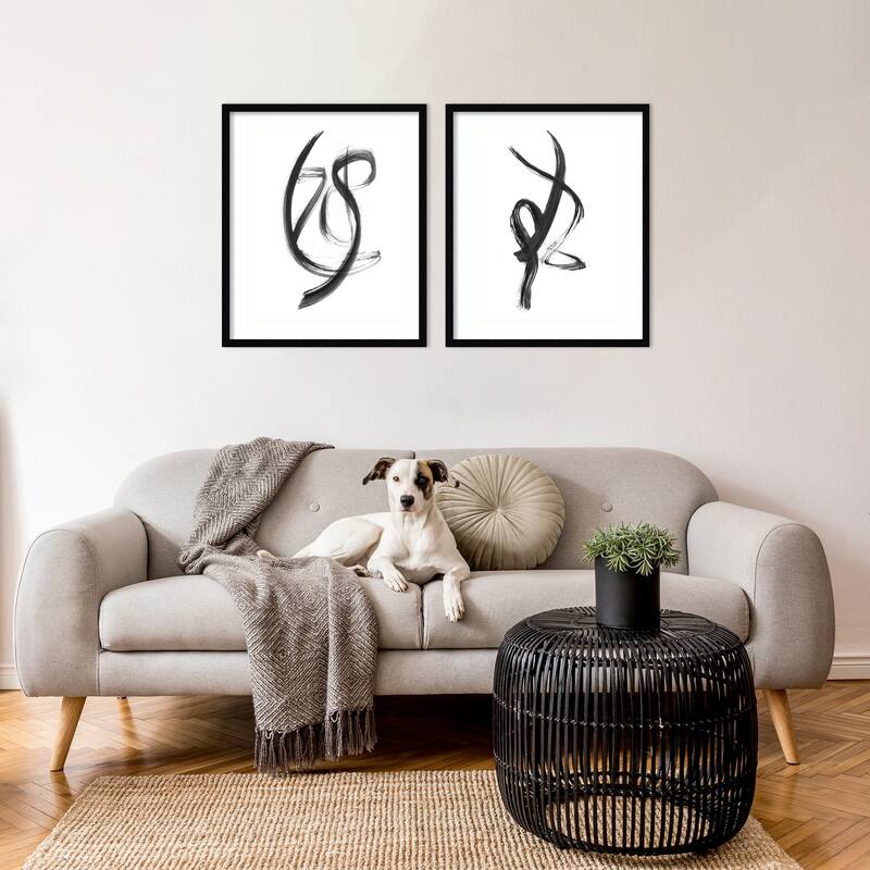 Brush Stroke No. 1 & 2 2 Piece by Danushka Abeygoda Framed Wall Art Prints