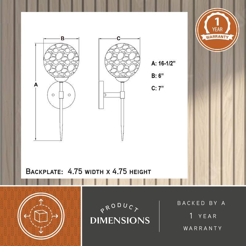 Olson 1 Light Mid-Century Modern Wall Sconce Clear Globe Glass - 6-in. W x 16.5-in. H x 7-in. D