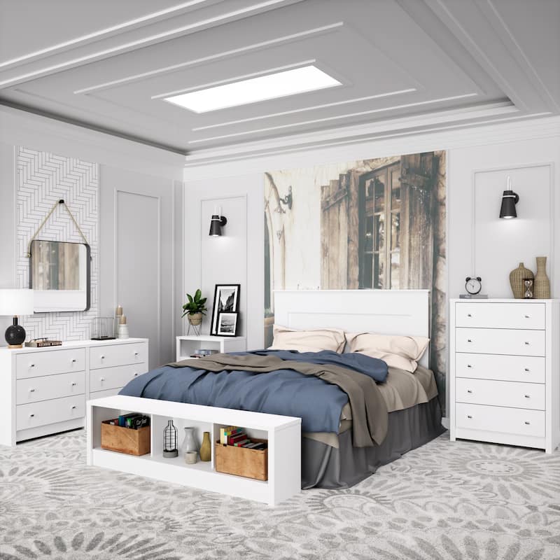 Porch & Den San Pascual Pure White Storage Bench