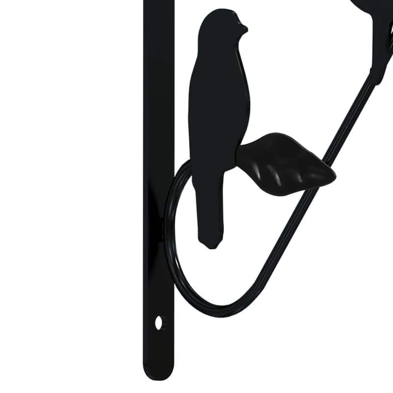 vidaXL Hanging Basket Bracket Black Powder-coated steel Medium - 11.6 x 10.2 in