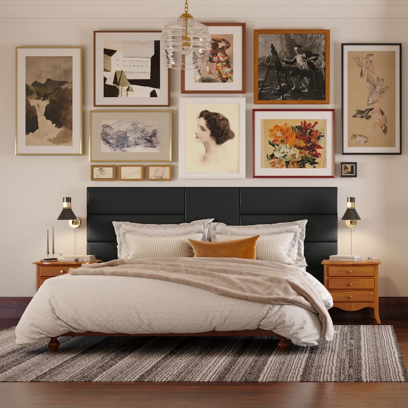 Jaxx Panelist Modern Padded Headboard in Premium Vegan Leather - Set of 4 Panels