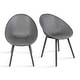 preview thumbnail 1 of 13, Plastic Chair Armchair With Arms Transparent Natural Wood Legs Dining Crystal For Kitchen Desk Home Work Single - Grey - Dining Height