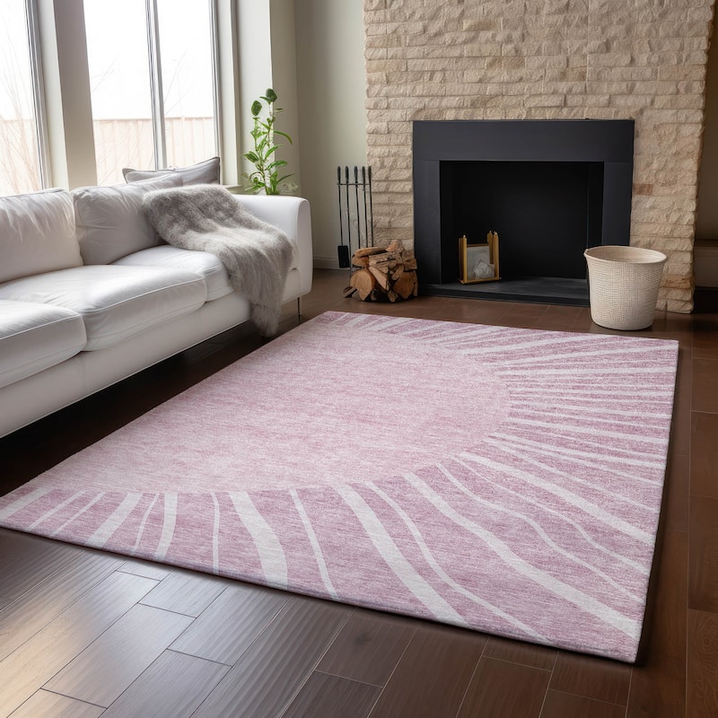 Premium Washable Super Soft Contemporary Rays Mayfield Rug