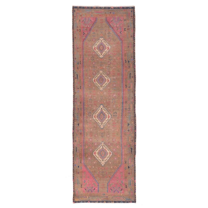 ECARPETGALLERY Hand-knotted Antalya Vintage Brown Wool Rug - 2'11 x 9'4