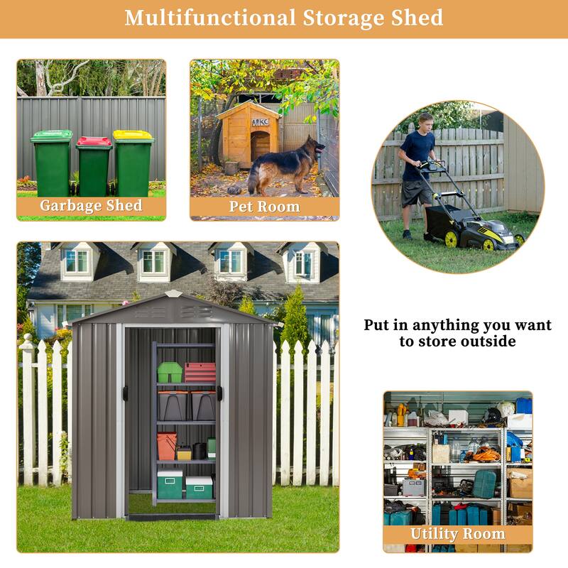 Futzca Outdoor Storage Shed with Lockable Door - N/A