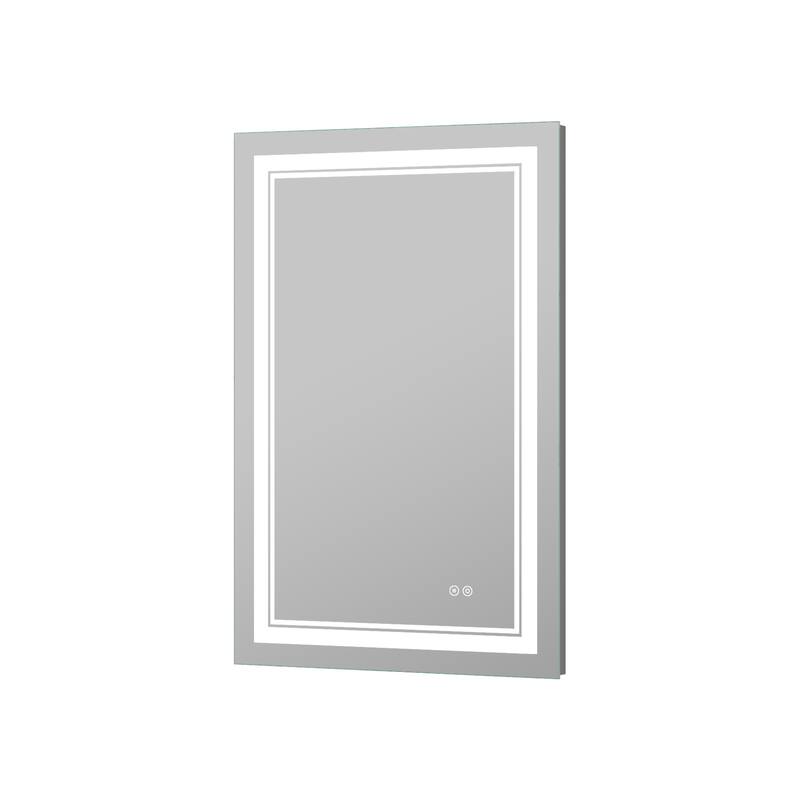 Retangular Wall Mounted LED Bathroom Mirror With Touch Switch Memory Mirror Anti-Fog (Horizontal/Vertical)