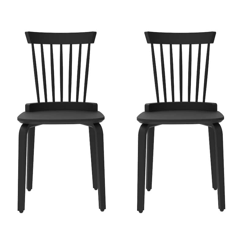 Dining Chairs Set of 2, Farmhouse Wooden Spindle Back Kitchen Chairs Solid Wood Slat Back Windsor Chair (Set of 2)