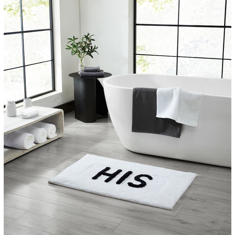Jean Pierre Novelty Cotton Bath Rug - 21"x34" - "His" & "Hers"