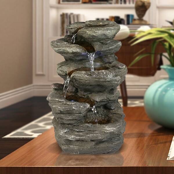 Shop Indoor Small Cascading Rock Like Waterfall Fountain For Home