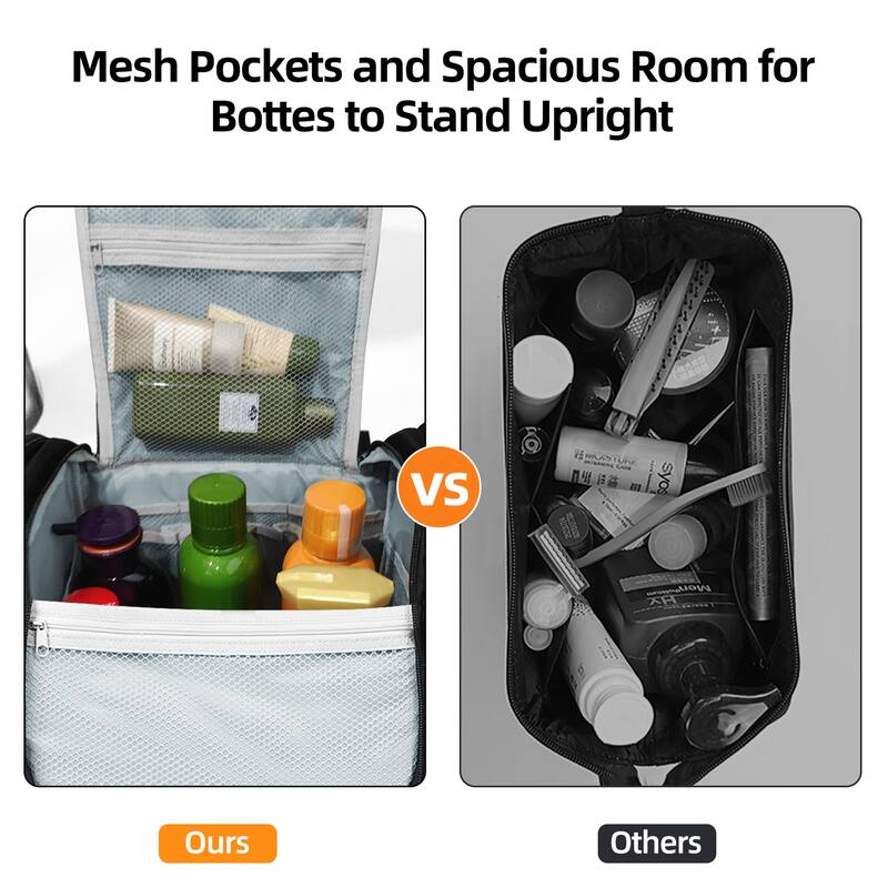 Extra Large Hanging Toiletry Bag for Travel & Daily Use, Water-Resistant Dopp Kit for Makeup, Shaving, Toiletries