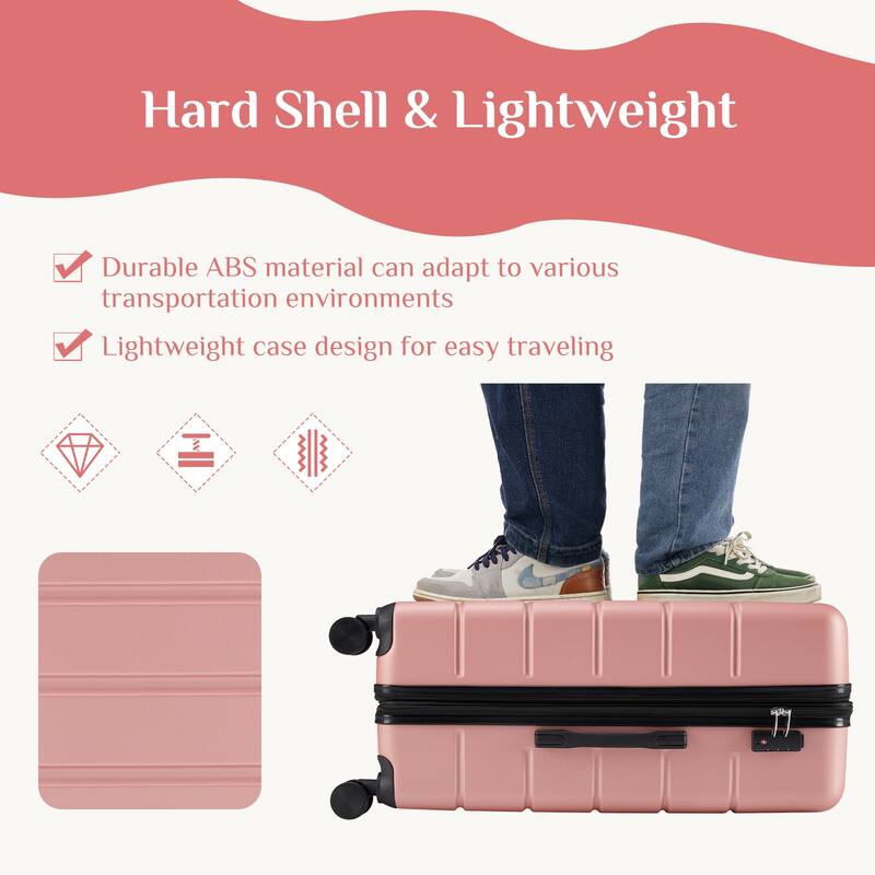 Hard Shell Expandable Lightweight Rolling Luggage with TSA Lock and Spinner Wheels, for Travel