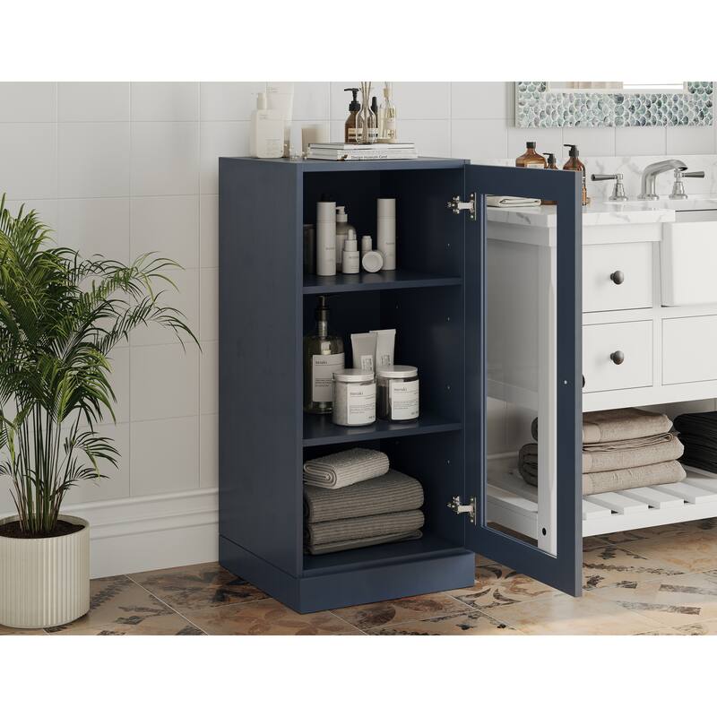 100% Solid Wood 16.5" Bathroom Cabinet with Optional Doors by Palace Imports
