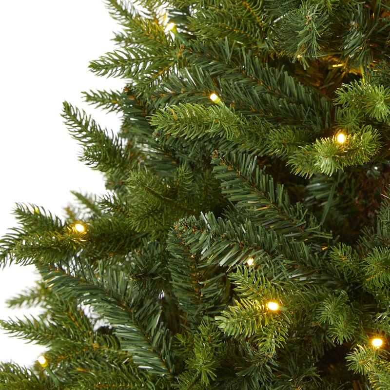 6' Fraser Fir "Natural Look" Artificial Christmas Tree with 300 Clear LED Lights, a Burlap Base and 2113 Bendable Branches