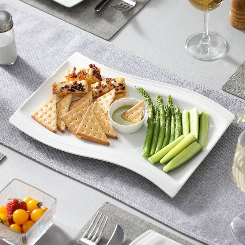 MALACASA Flora Porcelain Rectangular Serving Plates