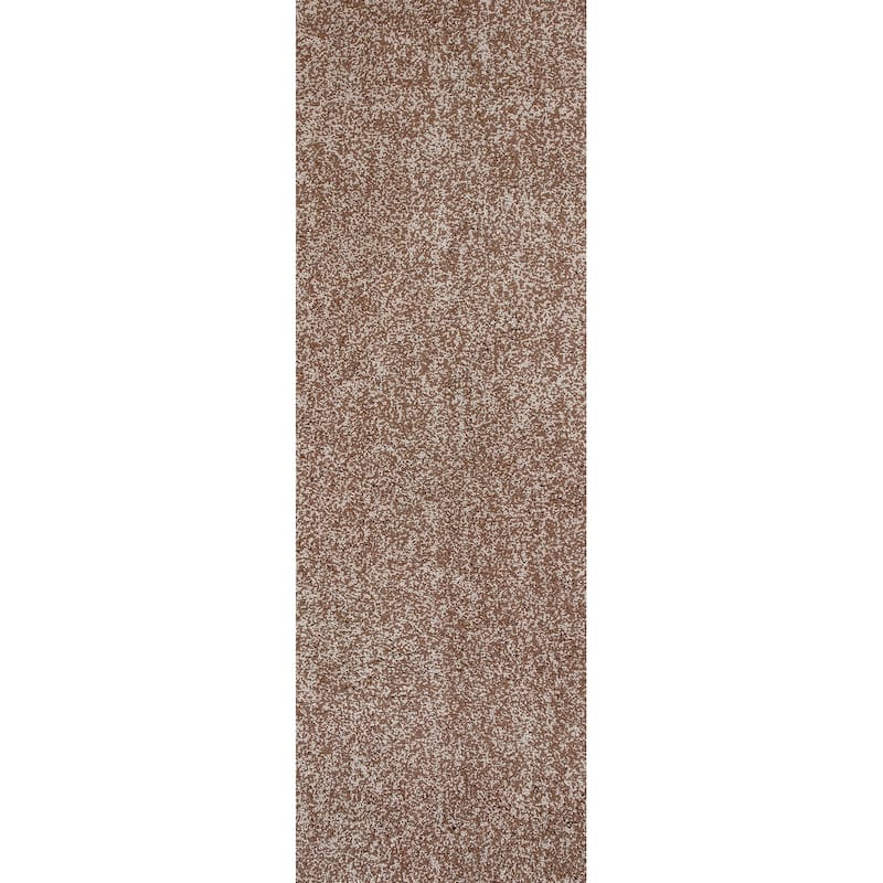 Domani Euphoria Plush Beige Heather Hand-Woven Shag Rug - 2'3" x 7'6" Runner - Beige Heather