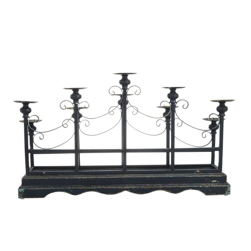 Black Metal Vintage Candelabra - 32 x 8 x 18