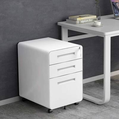 Superday 3-drawer Wheeled Metal Vertical File Cabinet