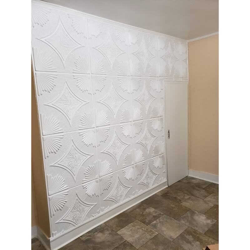 Art3d Drop Ceiling Tiles 2x2ft ,3D Wainscoting Panels Glue Up,12Pcs, 48 Sq.ft
