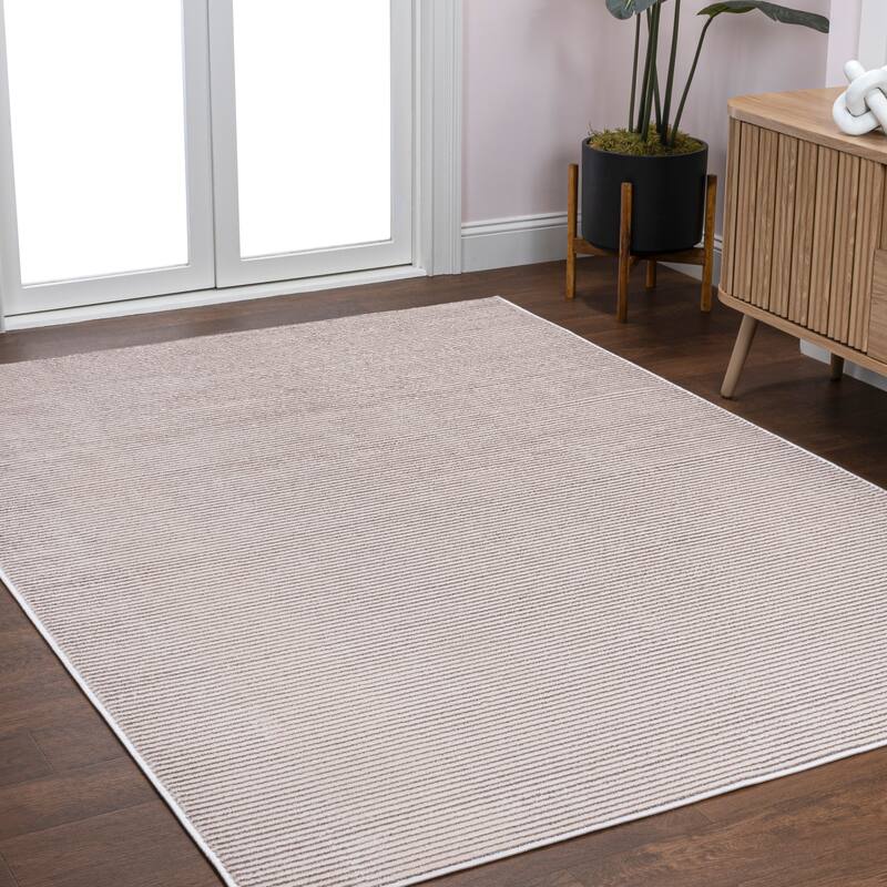 JONATHAN Y Athens Modern Minimalist Pinstripe High-Low Rug