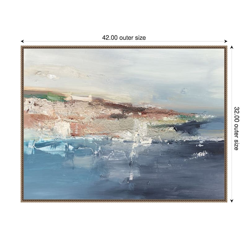 European Coastal Abstract No. 1 by Ethan Harper Framed Canvas Wall Art Print - 42 x 32 in