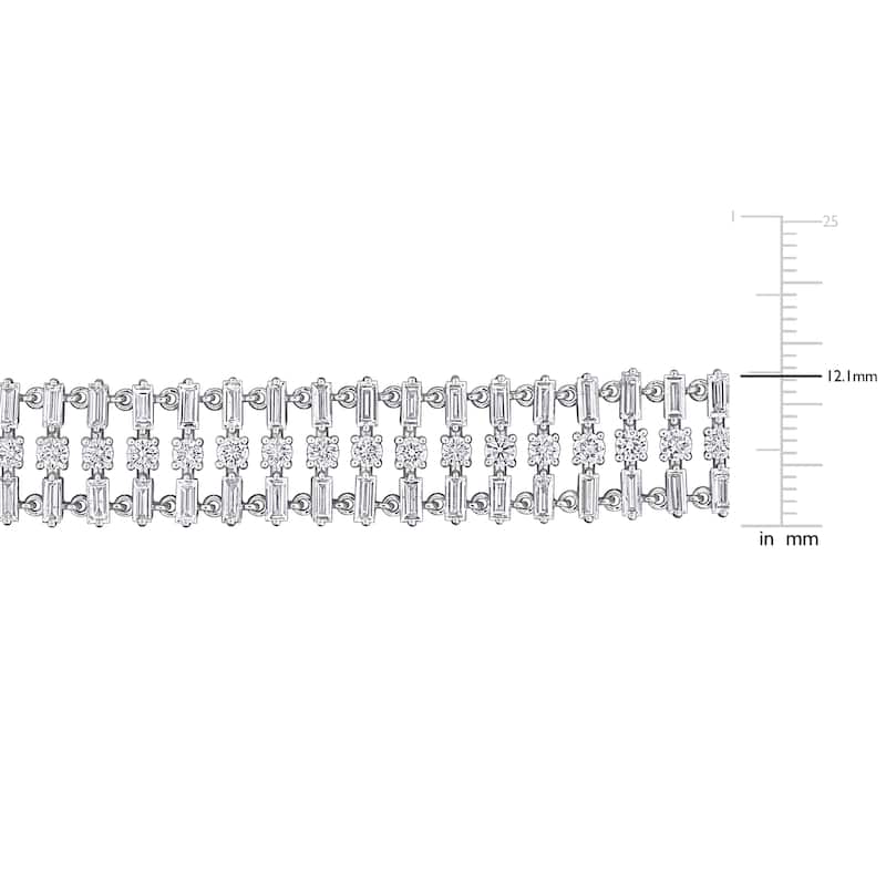 Miadora 10 1/4ct TW Diamond Multi-Row Tennis Bracelet 14k White Gold - 7.25 in