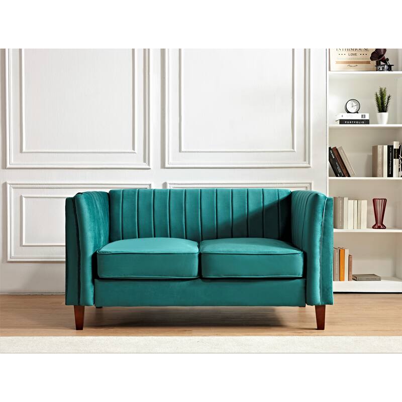 Line Tufted Square Design Loveseat