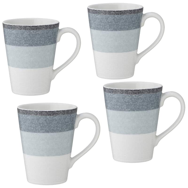 Noritake Colorscapes Layers Set Of 4 Mugs, 12 Oz.