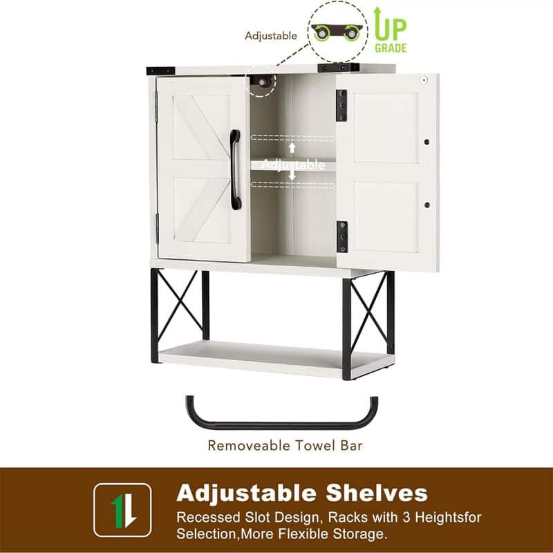 Wood Wall Mounted Storage Cabinet - 7.1"D x 15.3"W x 22.8"H