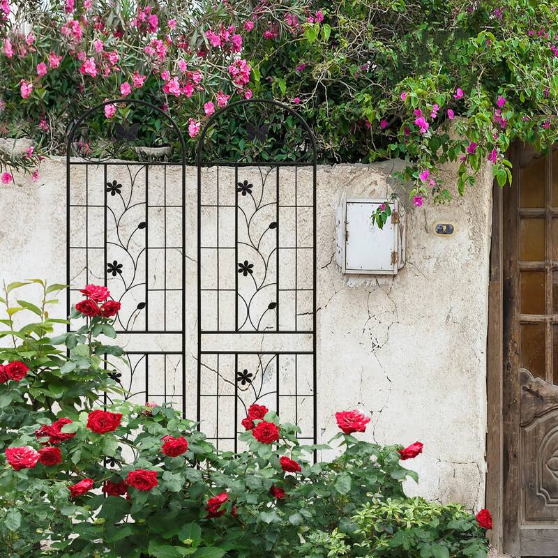 2 Pack Metal Garden Trellis 86.7in x 19.7in Rustproof Trellis