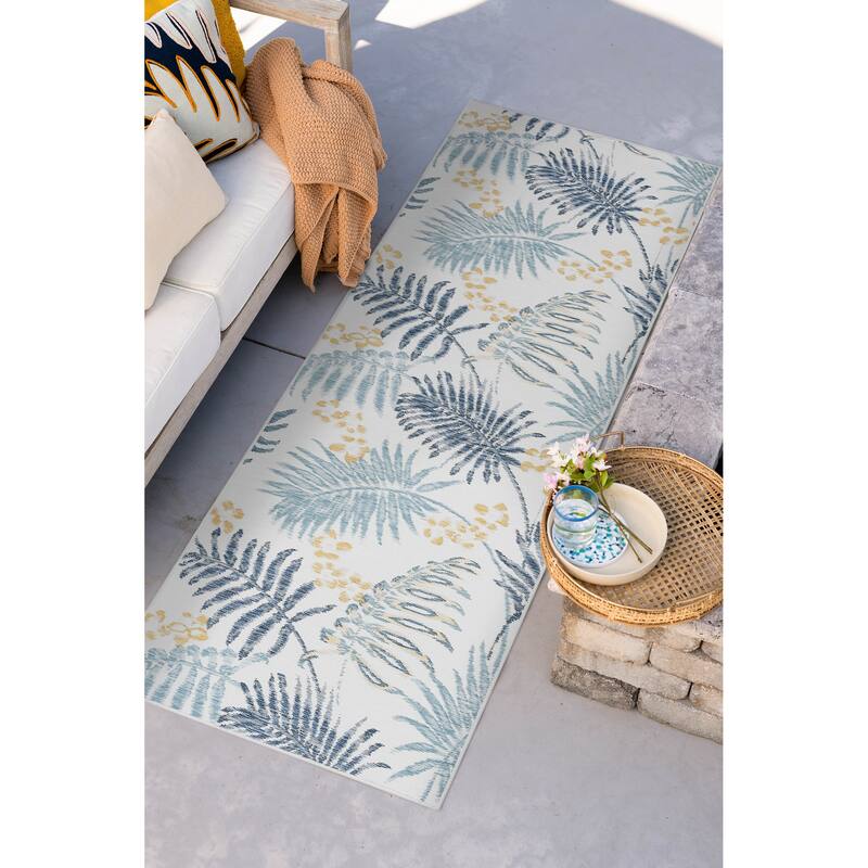 Alfresco Nautical & Coastal Floral & Botanical Reversible Indoor/Outdoor Area Rug
