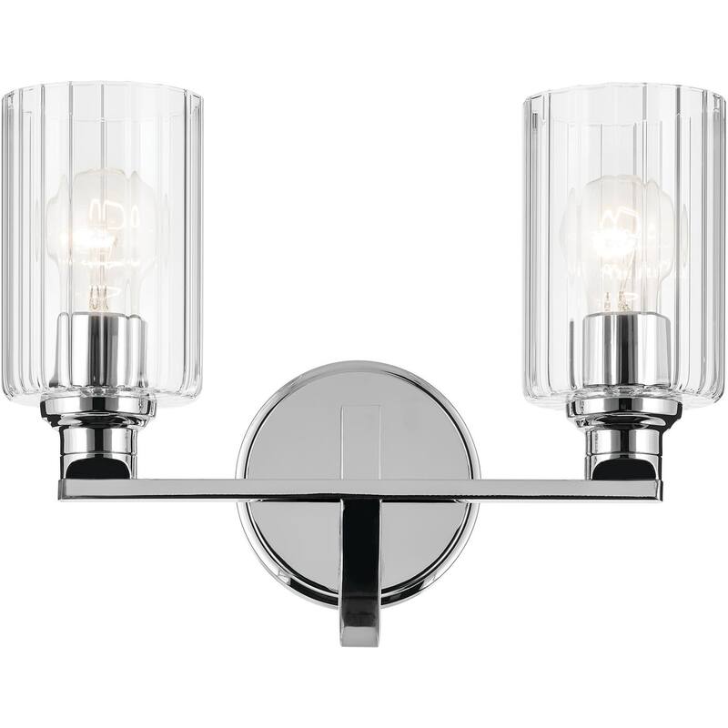 Kichler 55225FLU Gioe 2 Light 14" Wide Vanity Light with Clear Fluted