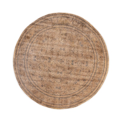 Overdyed One-of-a-Kind Hand-Knotted Round Area Rug - Beige - 8' 1" x 8' 1"