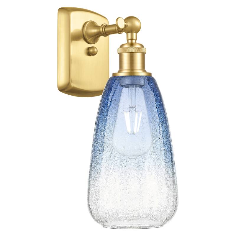 Innovations Lighting Endless Possibilities Ballston - Brookhaven Almond - 1 Light 6" Sconce - Satin Gold/Sapphire Blue