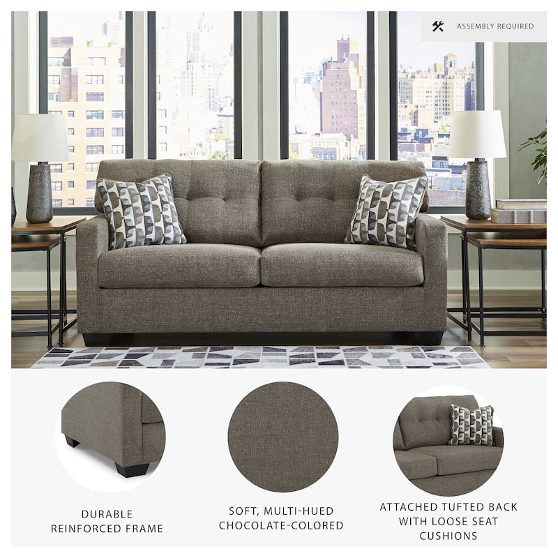 Signature Design by Ashley Mahoney Chocolate Full Sofa Sleeper - 75" W x 38" D x 37" H