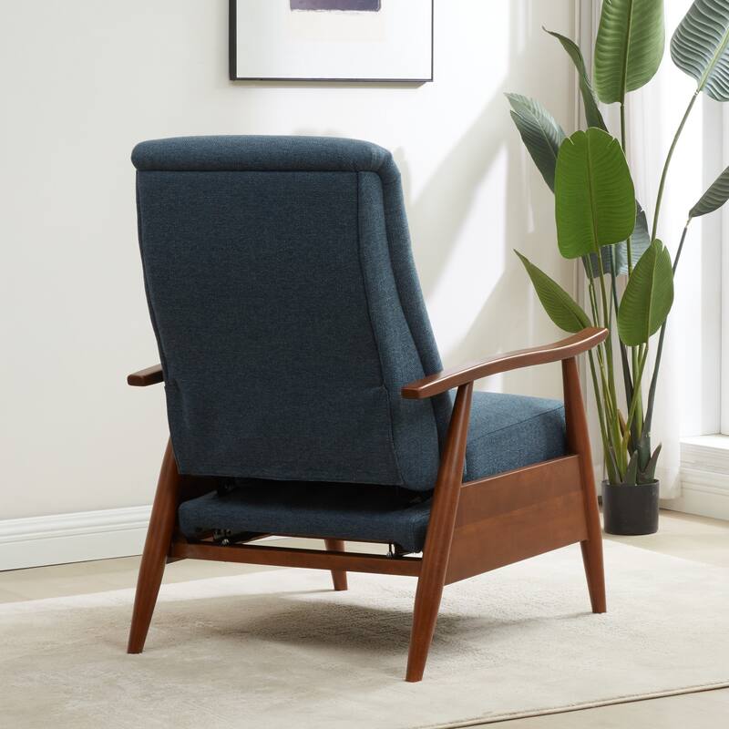 Taylor Wood Arm Push Back Recliner in Performance Fabric by Greyson Living