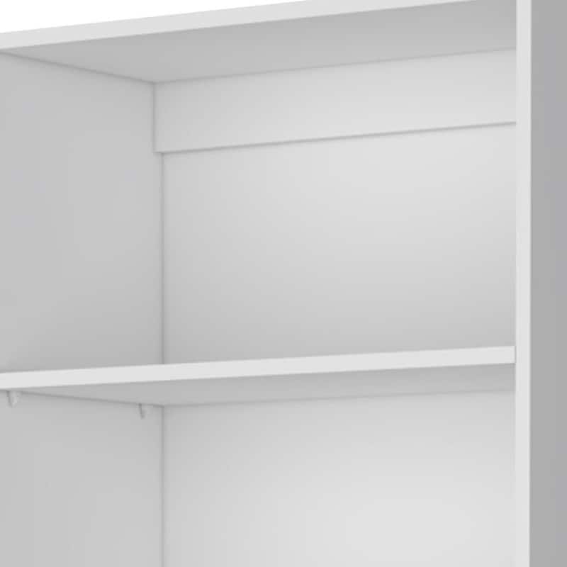 HomeRoots 71" White Wood Five Tier Bookcase