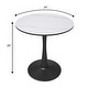 preview thumbnail 14 of 18, Bristol 24" Round Minimalist Dining Table for 4, Sintered Stone Top & Black Iron Pedestal Base for Kitchen & Dining Room
