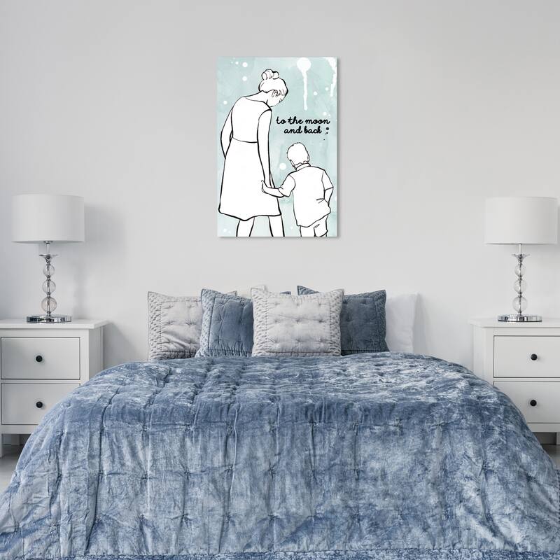 Wynwood Studio Prints Typography and Quotes Mother and Son Green and Modern & Contemporary Wall Art Canvas Print - 36 x 24