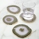 preview thumbnail 13 of 18, Modern Home Set of 4 Natural Agate Stone Coasters Natural/Gold