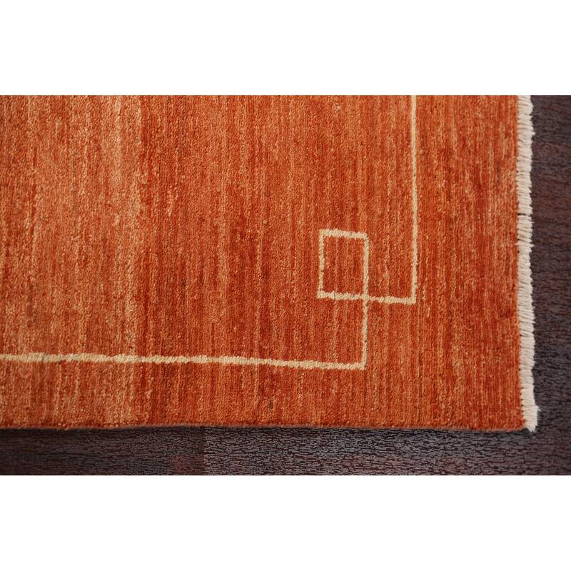 Bordered Gabbeh Kashkoli Oriental Runner Rug Hand-knotted Wool Carpet - 2'5" x 8'5"