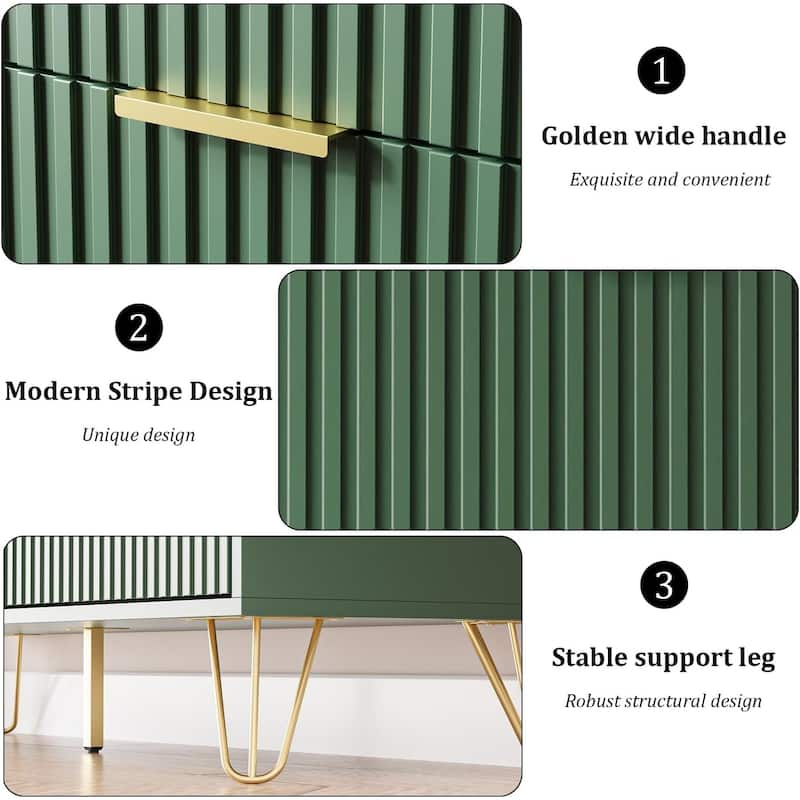 FURNIWAY Fluted Drawer Dresser for Bedroom