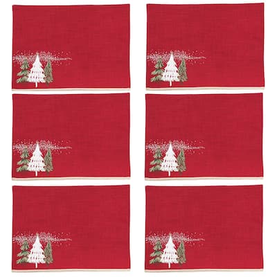 Snowy trees Placemat Set of 6 - Set of 6