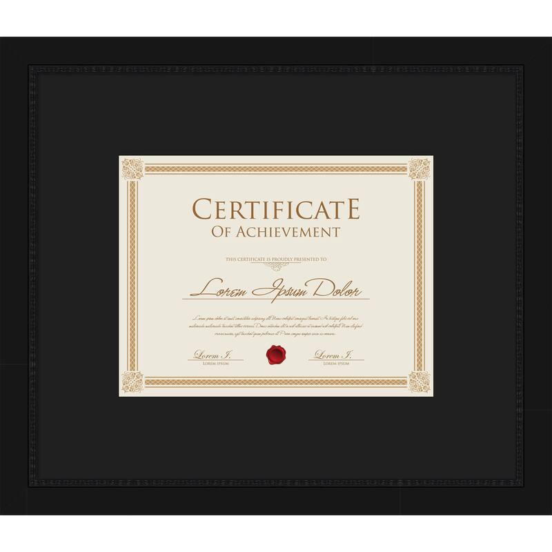 Avon Black Narrow Framed Picture Frame, Photo Frame - 17x14.5 Matted Black 11x9