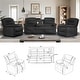 preview thumbnail 30 of 50, Modern 3-Piece Manual Reclining Living Room Sofa Set with Dropdown Table and Console